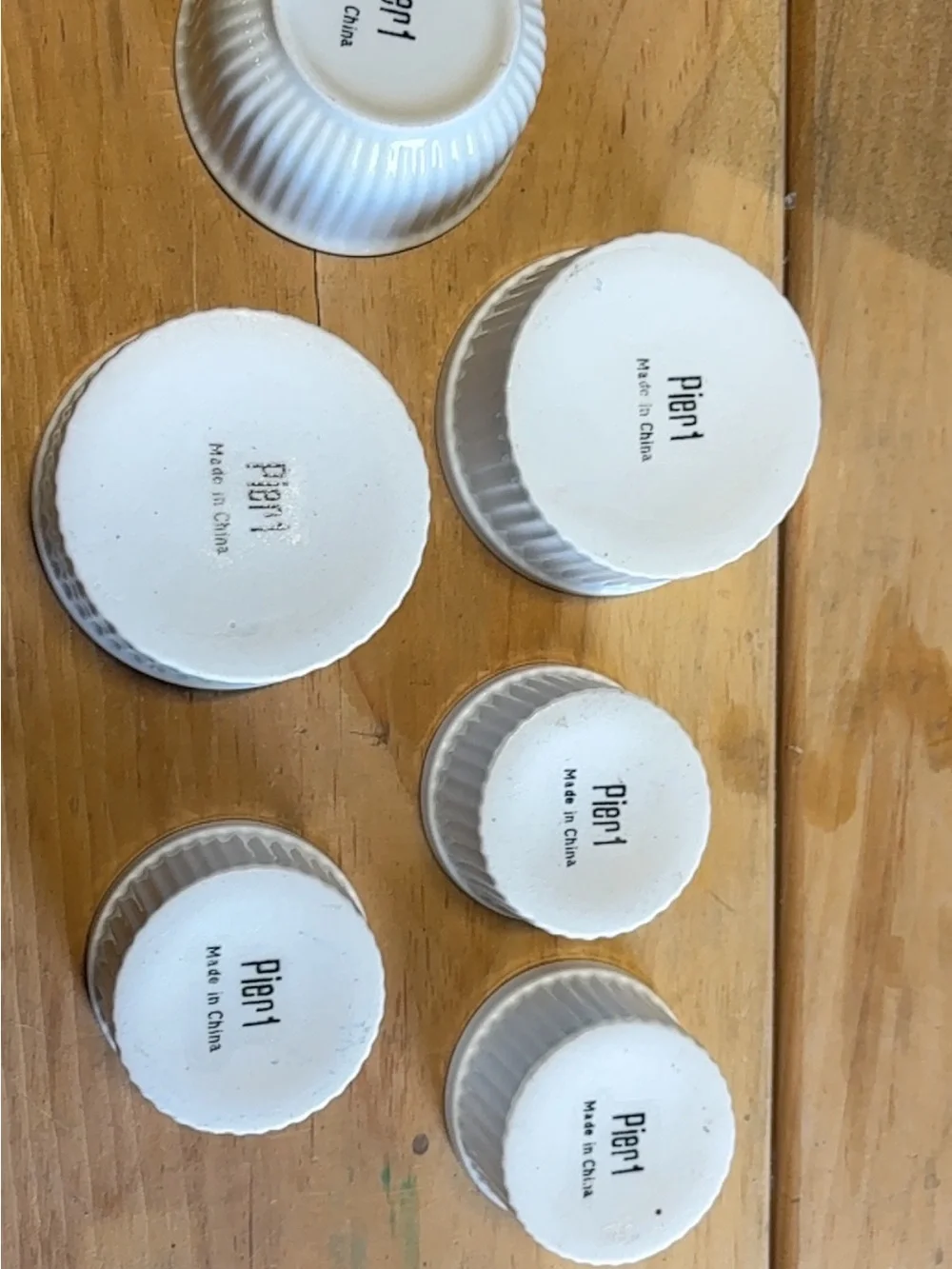 Vintage Pier 1 White Ceramic Ramekin Set of 6